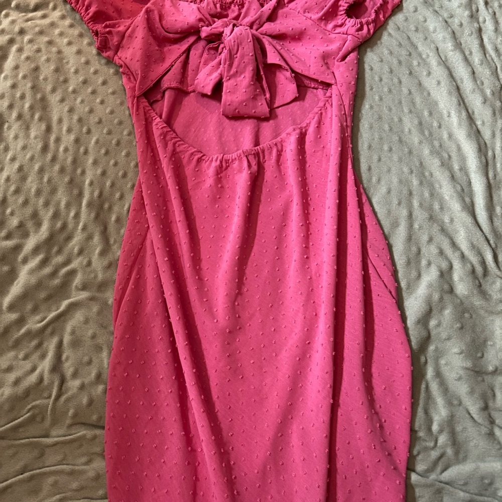 Pink Ruffled Women's Dress - Picture 2 of 2